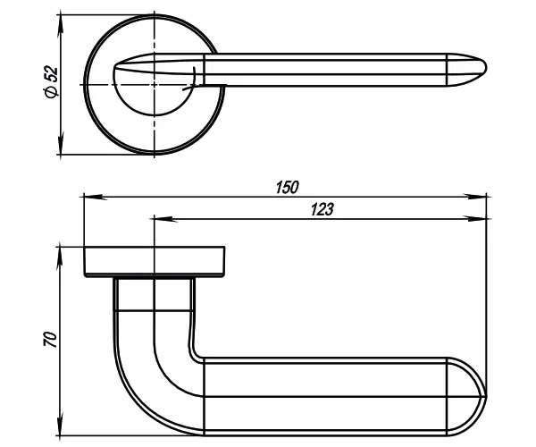 Ручка раздельная R.URB52.EXCALIBUR (EXCALIBUR URB4) SN-3 матовый никель