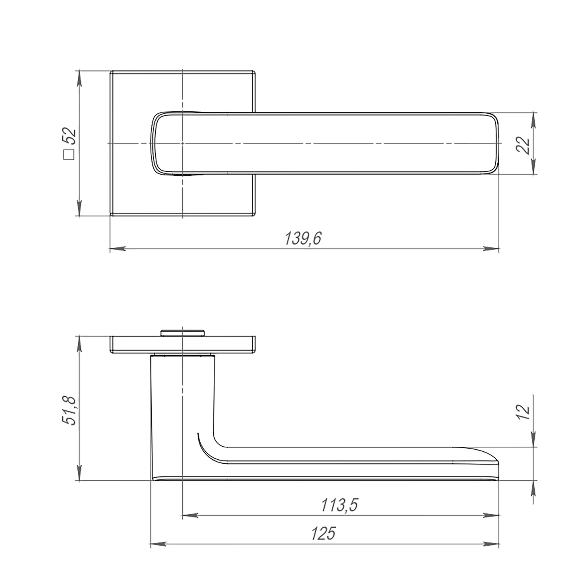 Ручка раздельная K.ARC.Q52.VIVA SN-3 мат.никель