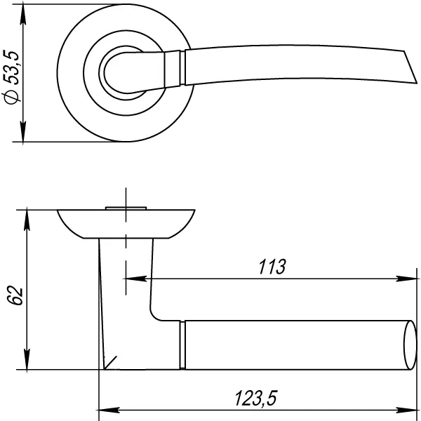 Ручка раздельная R.TL54.ARDEA (ARDEA TL) ABG-6 зеленая бронза