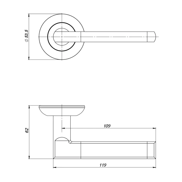 Ручка раздельная R.ZR54.AXIS (AXIS ZR) BL-24 черный