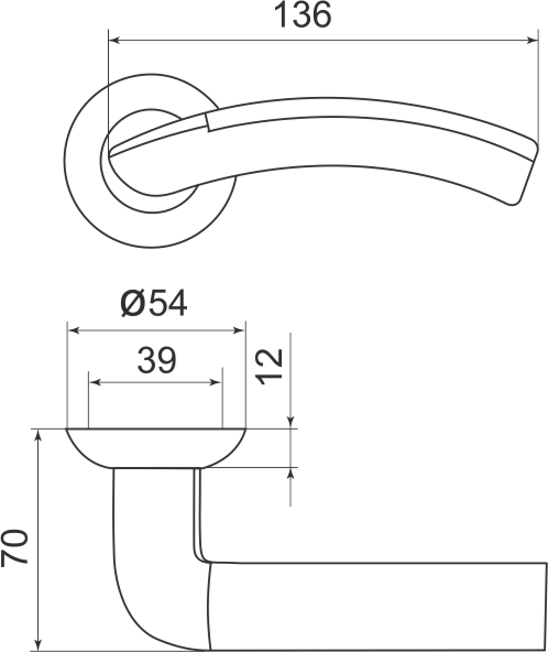 Ручка раздельная R.LD54.Libra27 (Libra LD27) SN/CP-3 матовый никель/хром