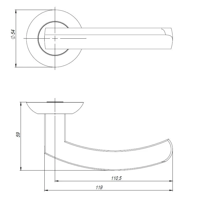 Ручка раздельная R.JR54.SIGMA (SIGMA JR) BL-24 черный 105мм