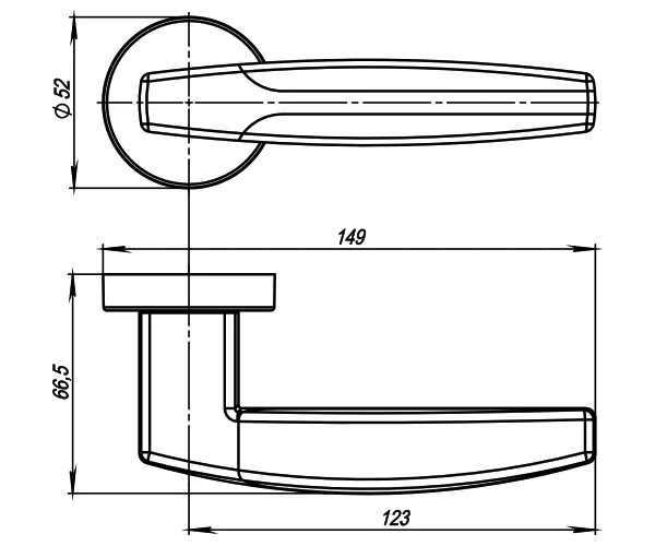 Ручка раздельная R.URB52.ARC (ARC URB2) CP/White-14 хром/белый