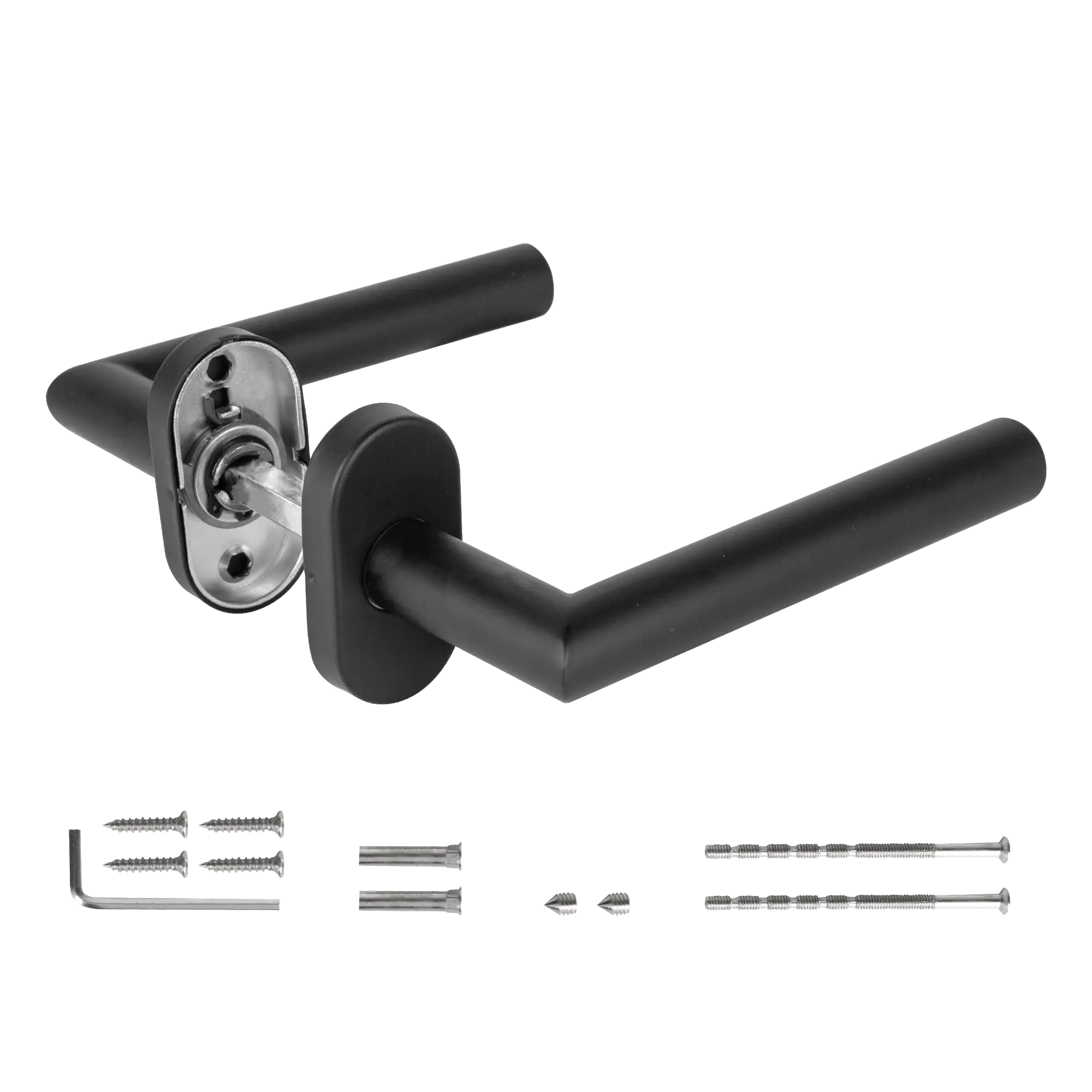 Ручка раздельная R.DSS201-0204P/19 (DSS-0204P/19) INOX 201 BLACK  (овальное основание)