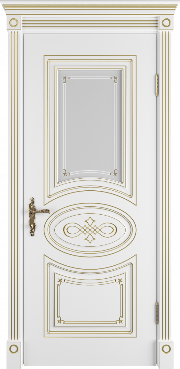 Бьянка Эмаль белая патина золото Сатин арт