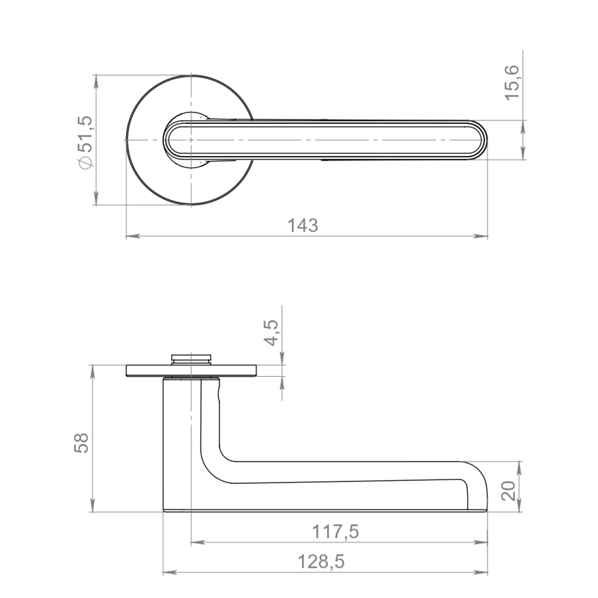 Ручка раздельная R.YM.CINNAMON MWSC-33 итальянский тисненый