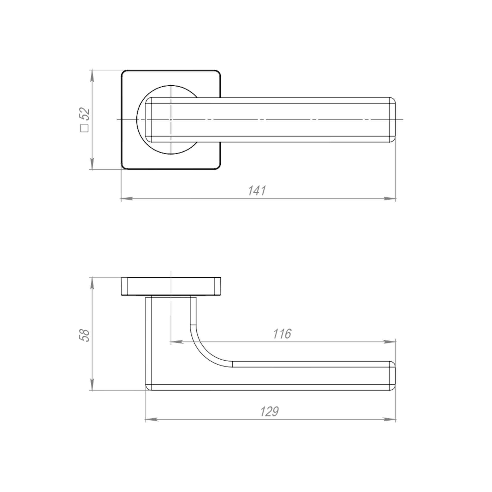 Ручка раздельная K.JK51.IND MALTA GR-23 графит (белая коробка)