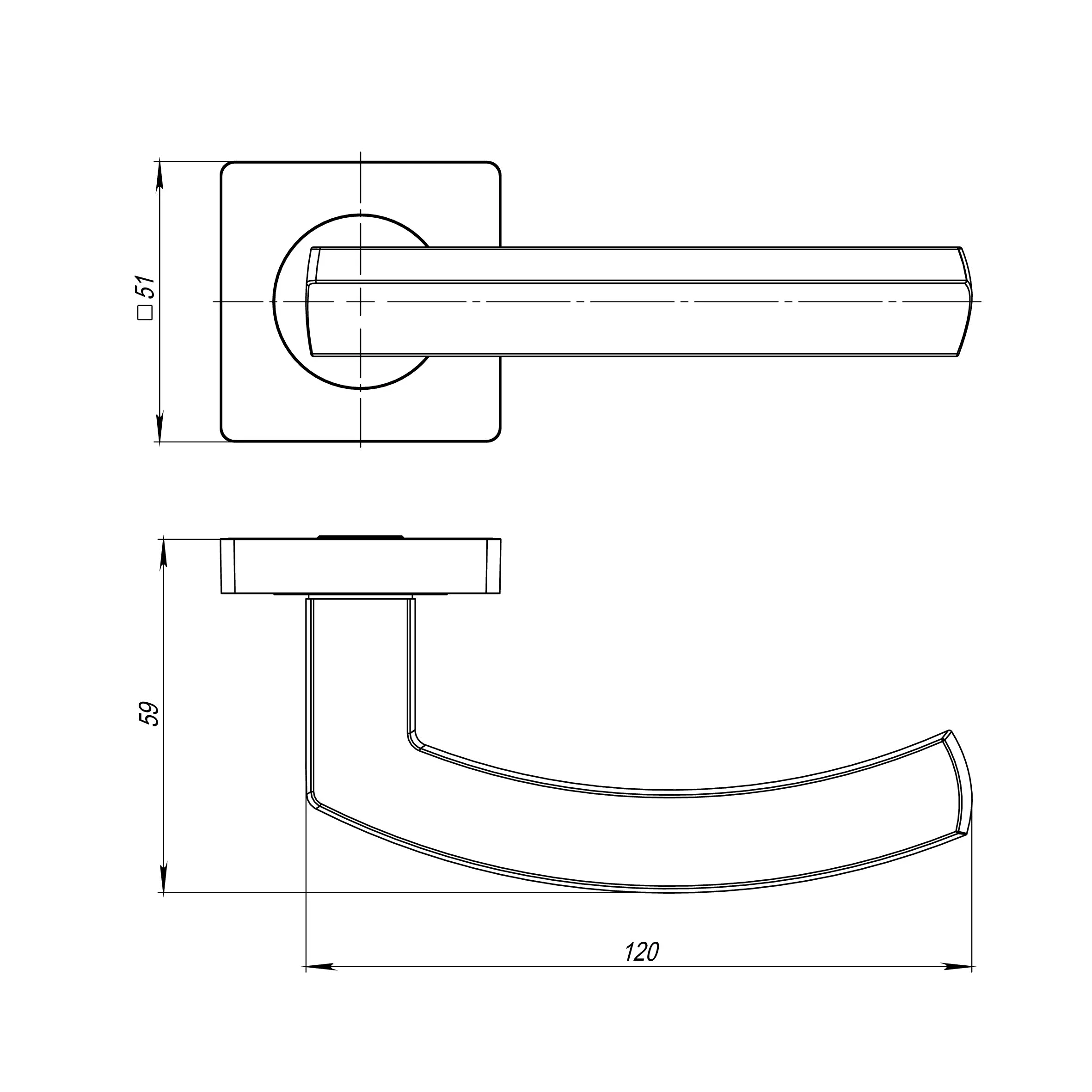 Ручка раздельная K.JK51.SIGMA (SIGMA JK) CP-8 хром 105мм