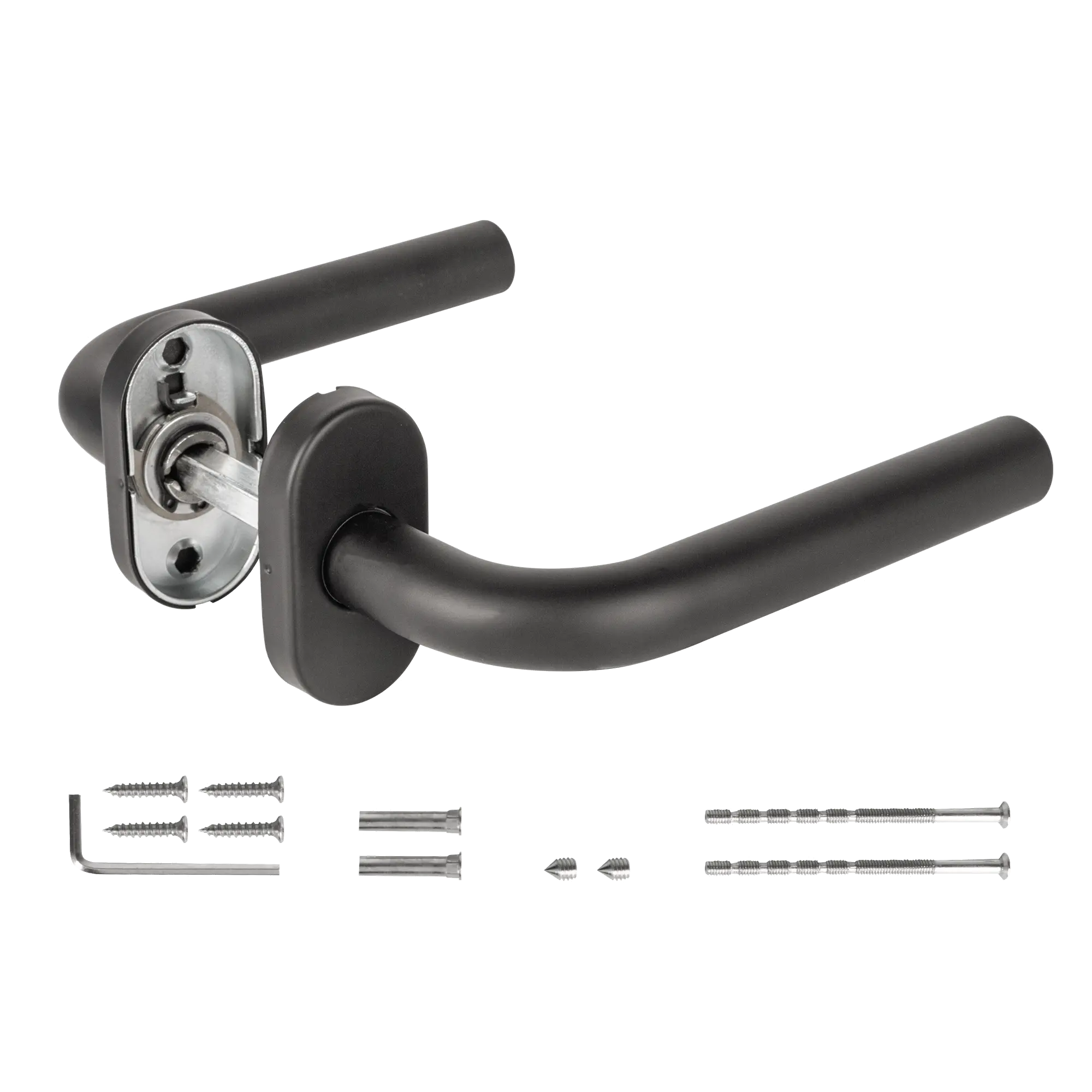 Ручка раздельная R.DSS201-0201P/19 INOX 201 BLACK (овальное основание)