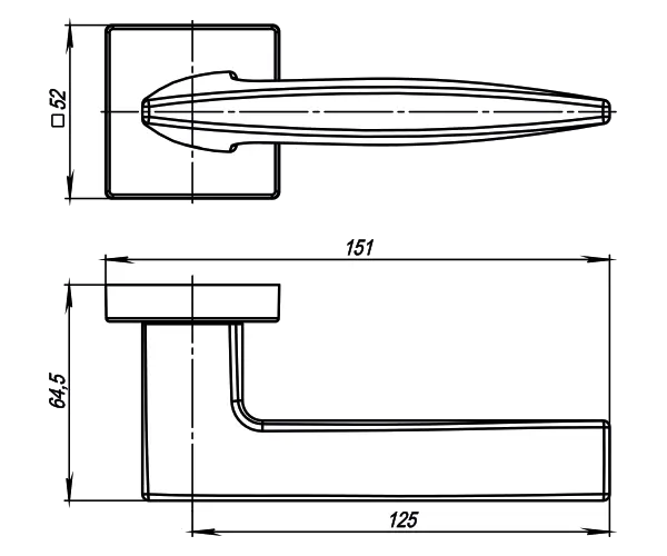 Ручка раздельная K.USQ52.SQUID (SQUID USQ9) SN-3 матовый никель