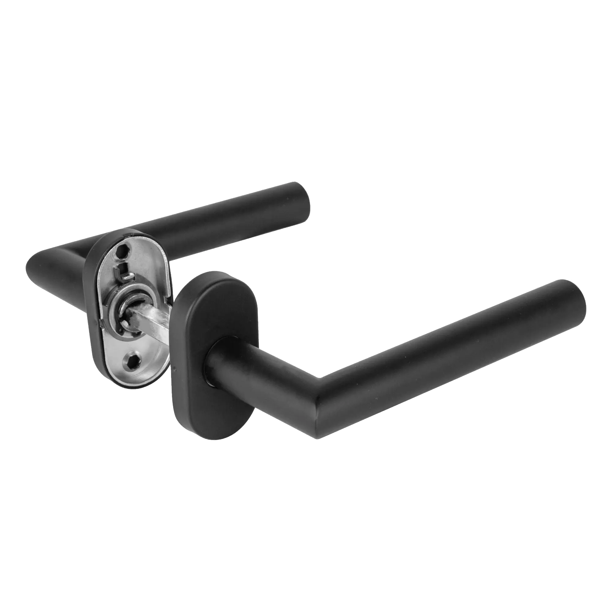 Ручка раздельная R.DSS201-0204P/19 (DSS-0204P/19) INOX 201 BLACK  (овальное основание)