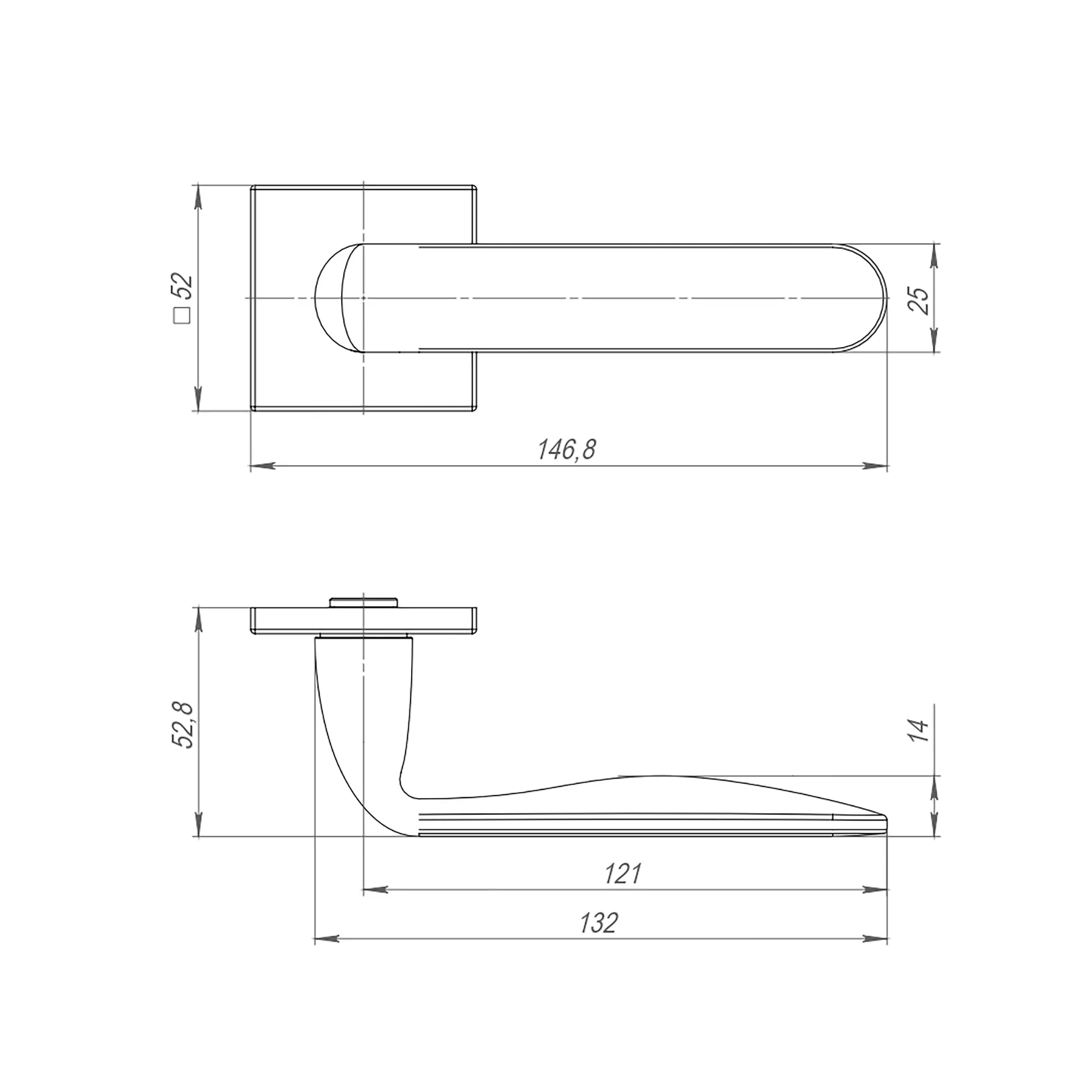 Ручка раздельная K.ARC.Q52.EXTRA GR-23 графит