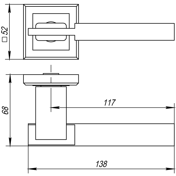 Ручка раздельная K.QL52.CITY (CITY QL) ABG-6 зеленая бронза