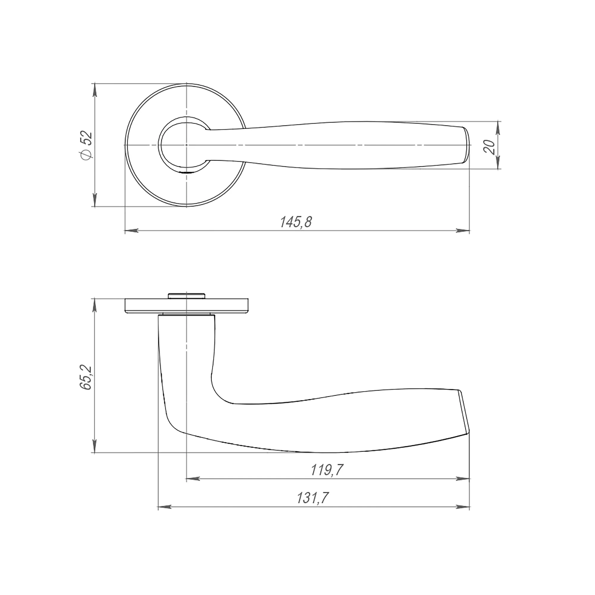 Ручка раздельная R.ARC.R52.FORTUNA BL-24 черный