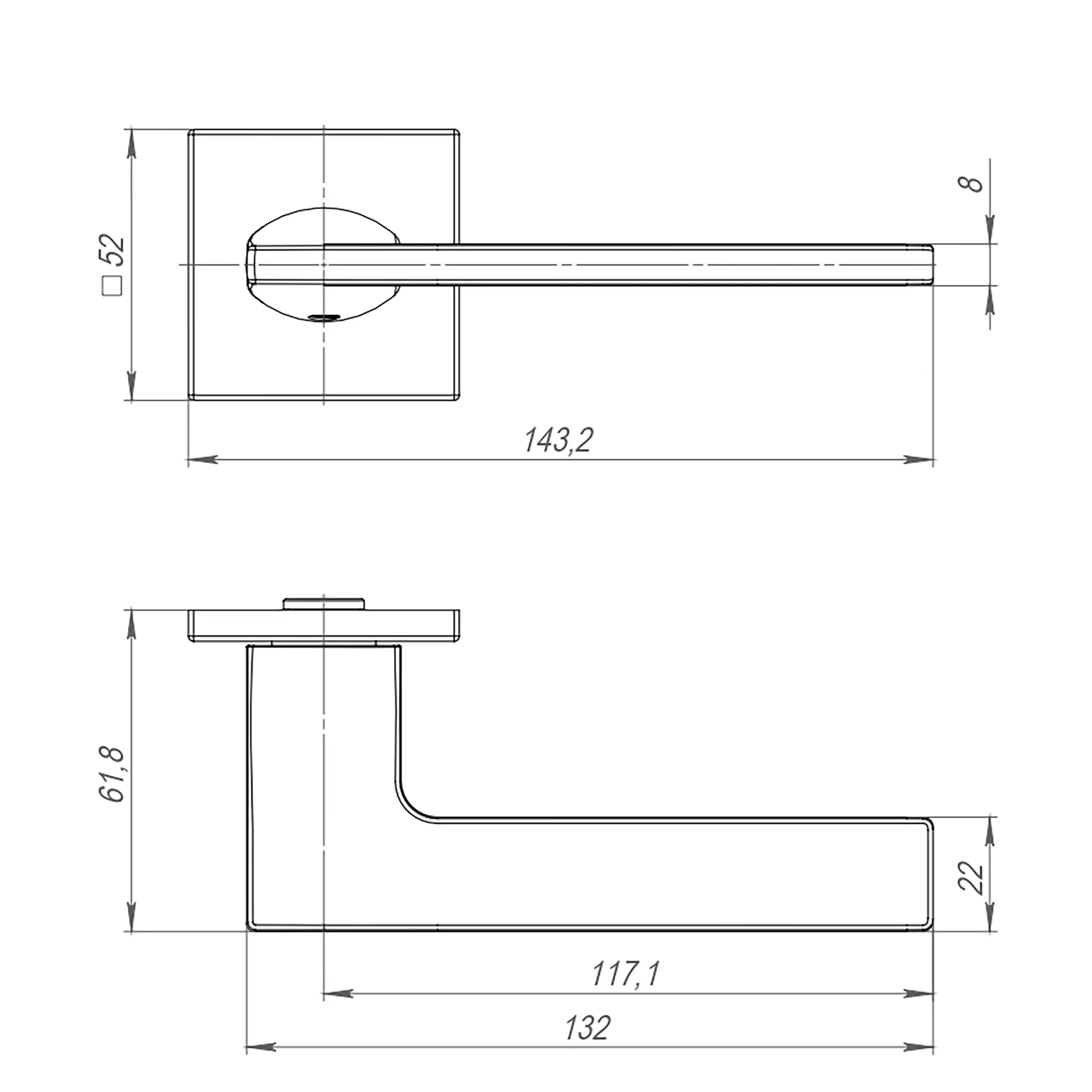 Ручка раздельная K.ARC.Q52.MAIN BL-24 черный