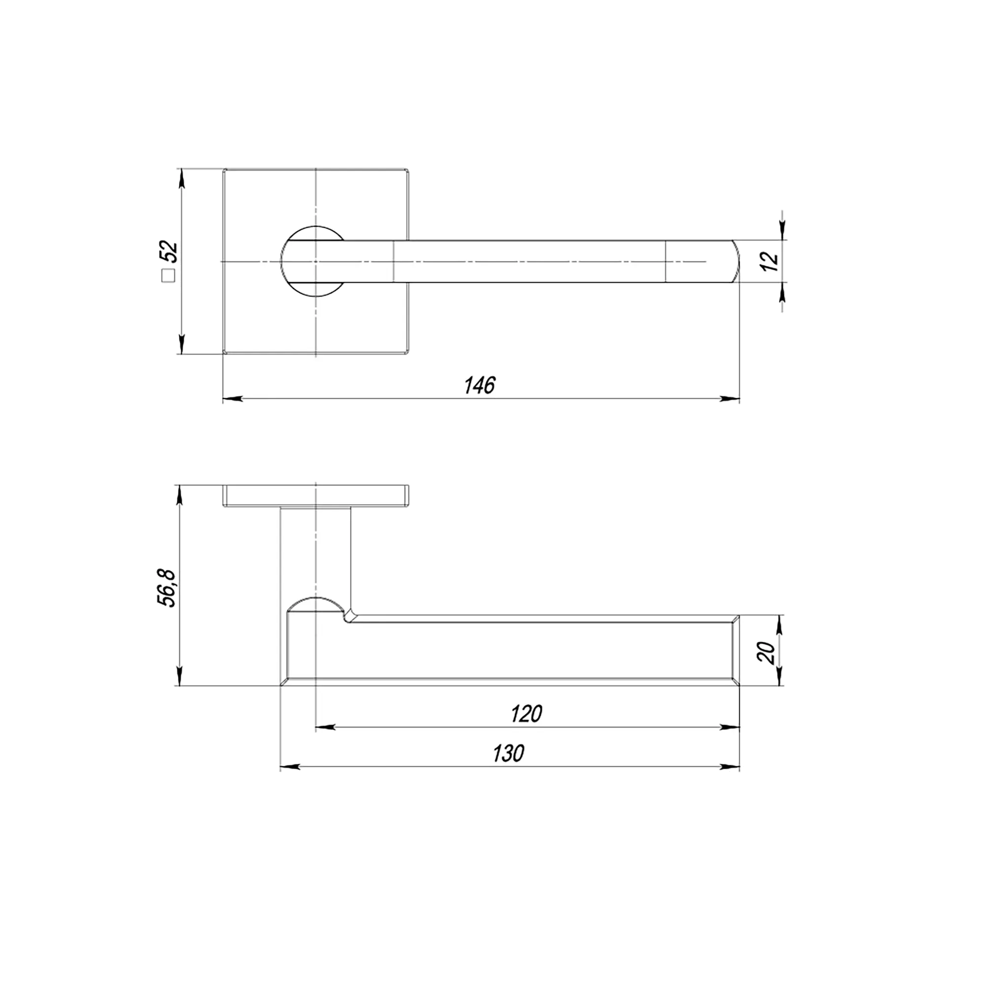Ручка раздельная K.ARC.Q52.PLUTON BL-24 черный