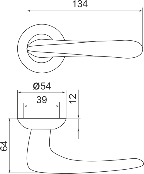 Ручка раздельная R.LD54.Pava (Pava LD42) AB/GP-7 бронза/золото