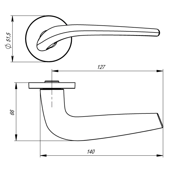 Ручка раздельная R.URS52.TWIN (TWIN URS) AB-7 бронза