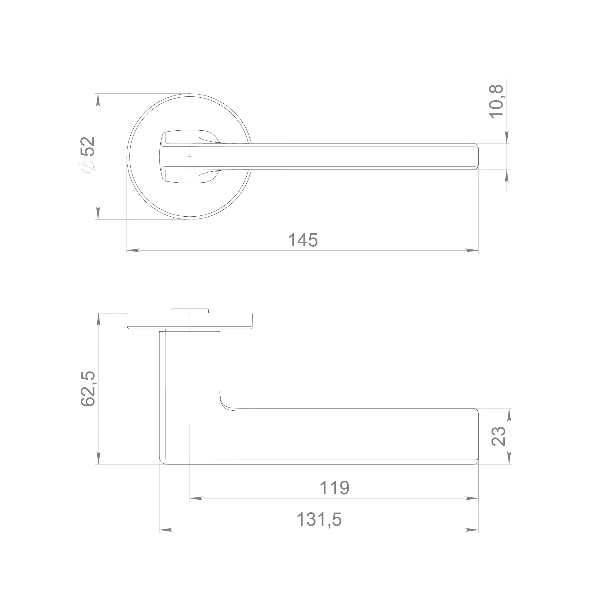 Ручка раздельная R.EST.R52.SELECT SN-3 матовый никель