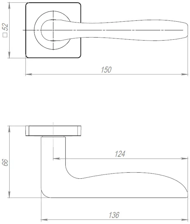 Ручка раздельная K.JK51.IND VOLTA BL-24 черный (белая коробка)