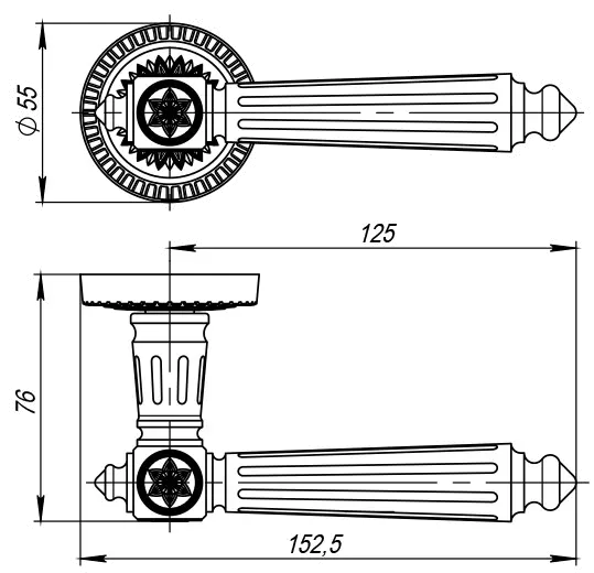 Ручка раздельная R.CL55.Matador (Matador CL4) BB-17 коричневая бронза