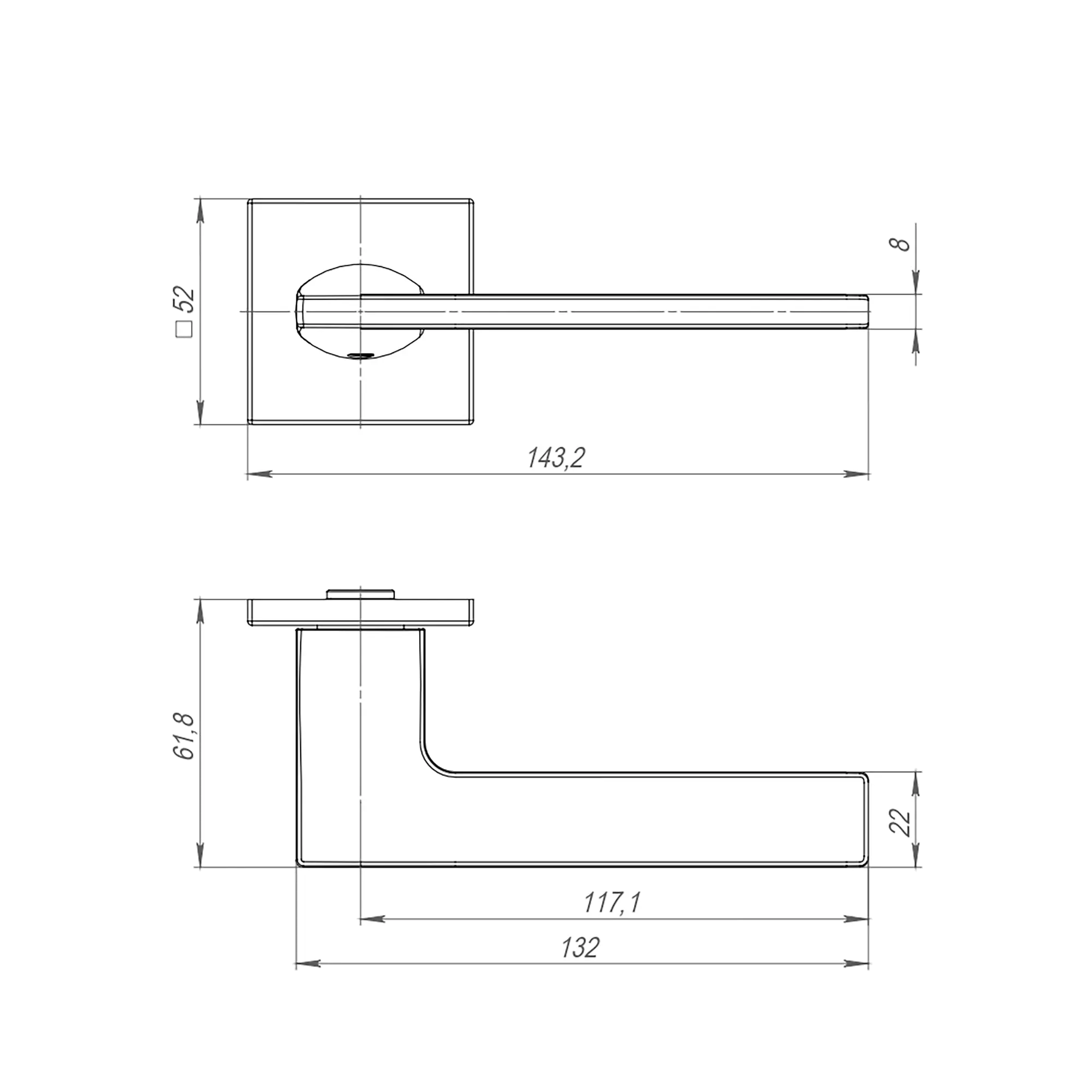 Ручка раздельная K.ARC.Q52.MAIN GR-23 графит