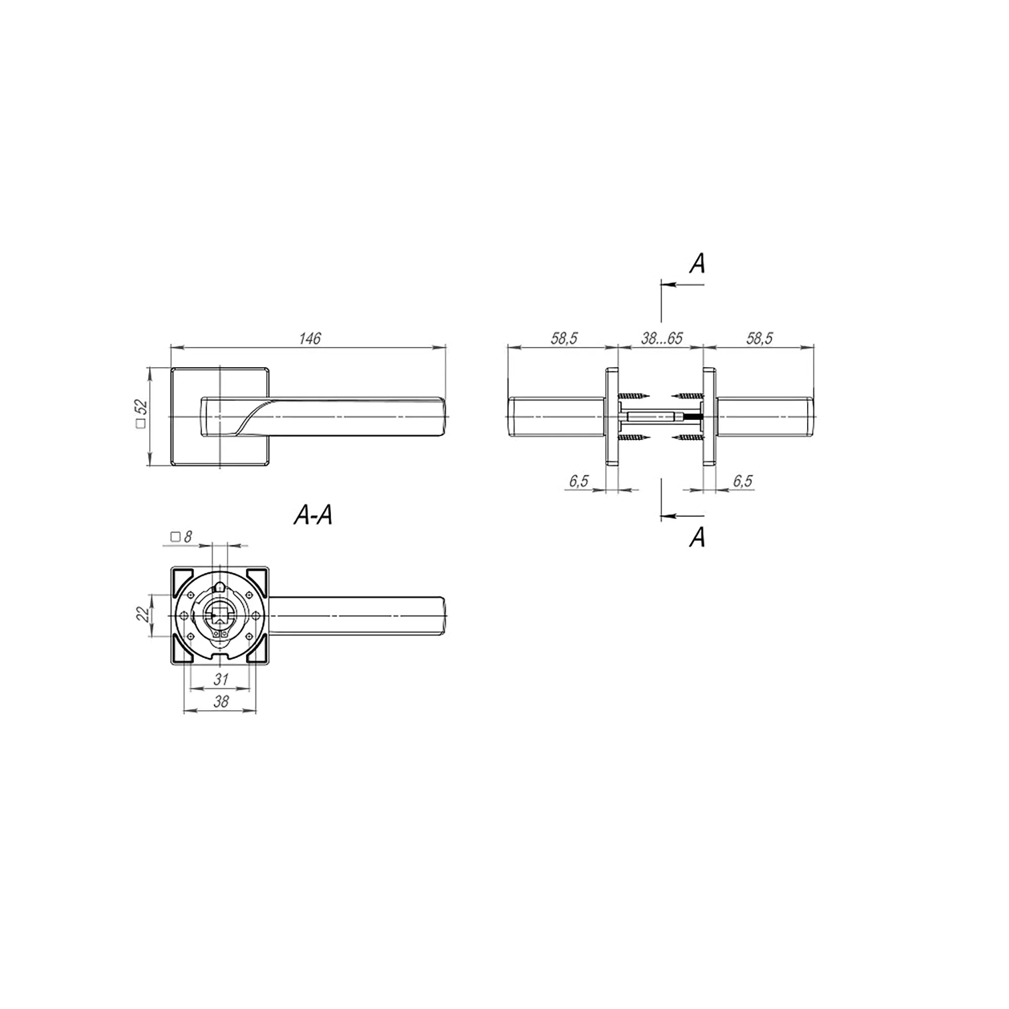 Ручка раздельная K.SL52.FLY (FLY SL) BL-24 черный