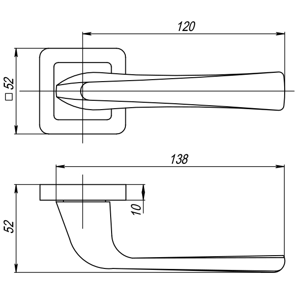 Ручка раздельная K.QR52.SATURN (SATURN QR) GR/CP-23 графит/хром