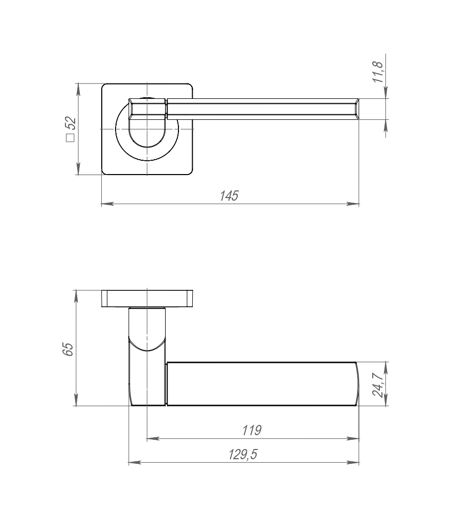 Ручка раздельная K.JK51.LIFT (LIFT JK) SN/CP-3 матовый никель/хром