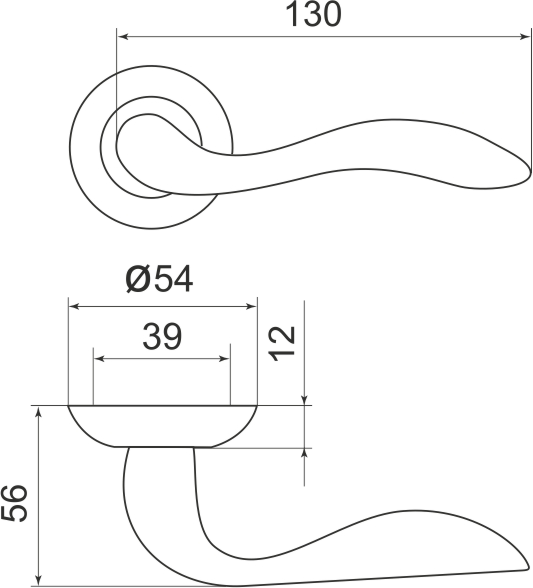 Ручка раздельная R.LD54.Selena (Selena LD19) AB/GP-7 бронза/золото