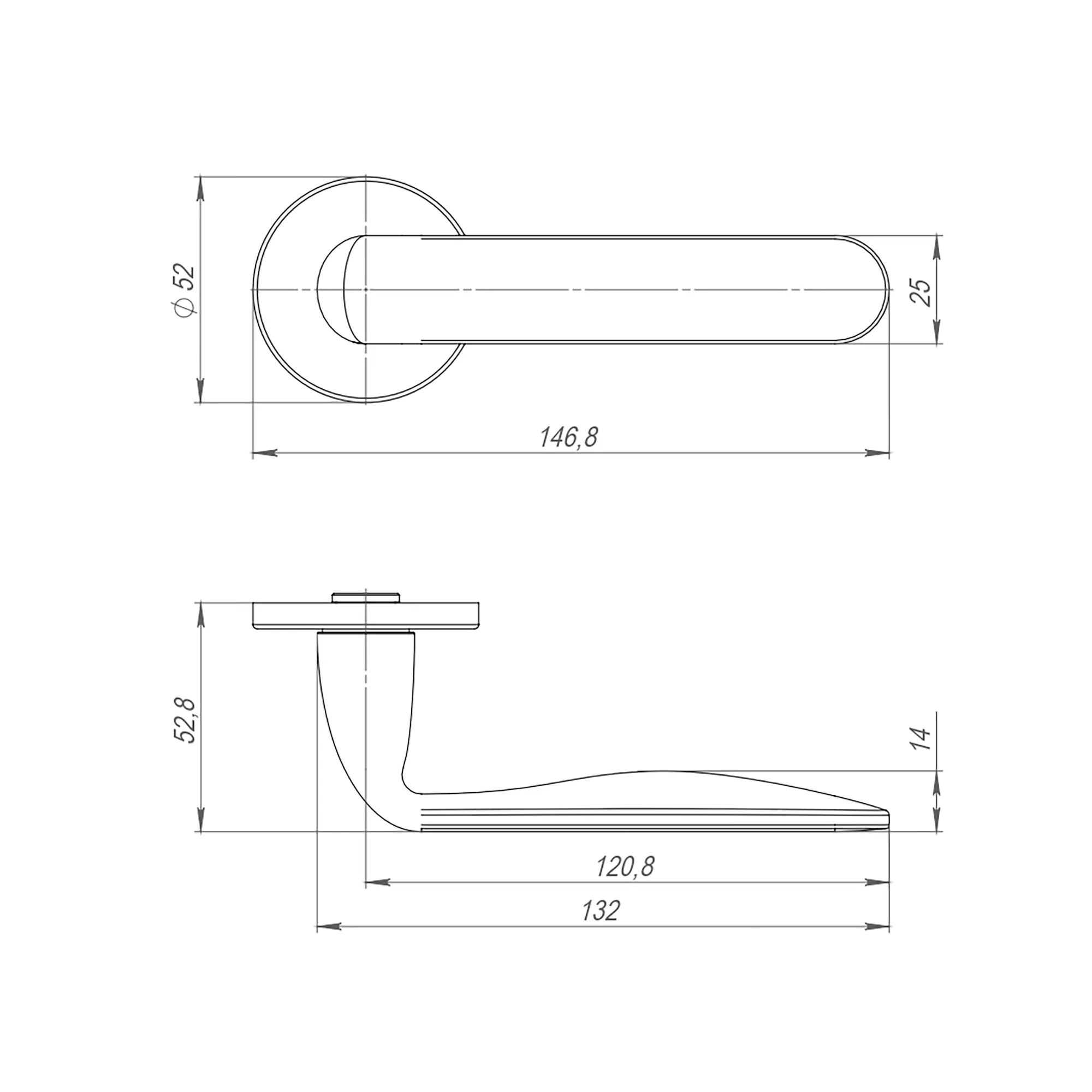 Ручка раздельная R.ARC.R52.EXTRA BL-24 черный