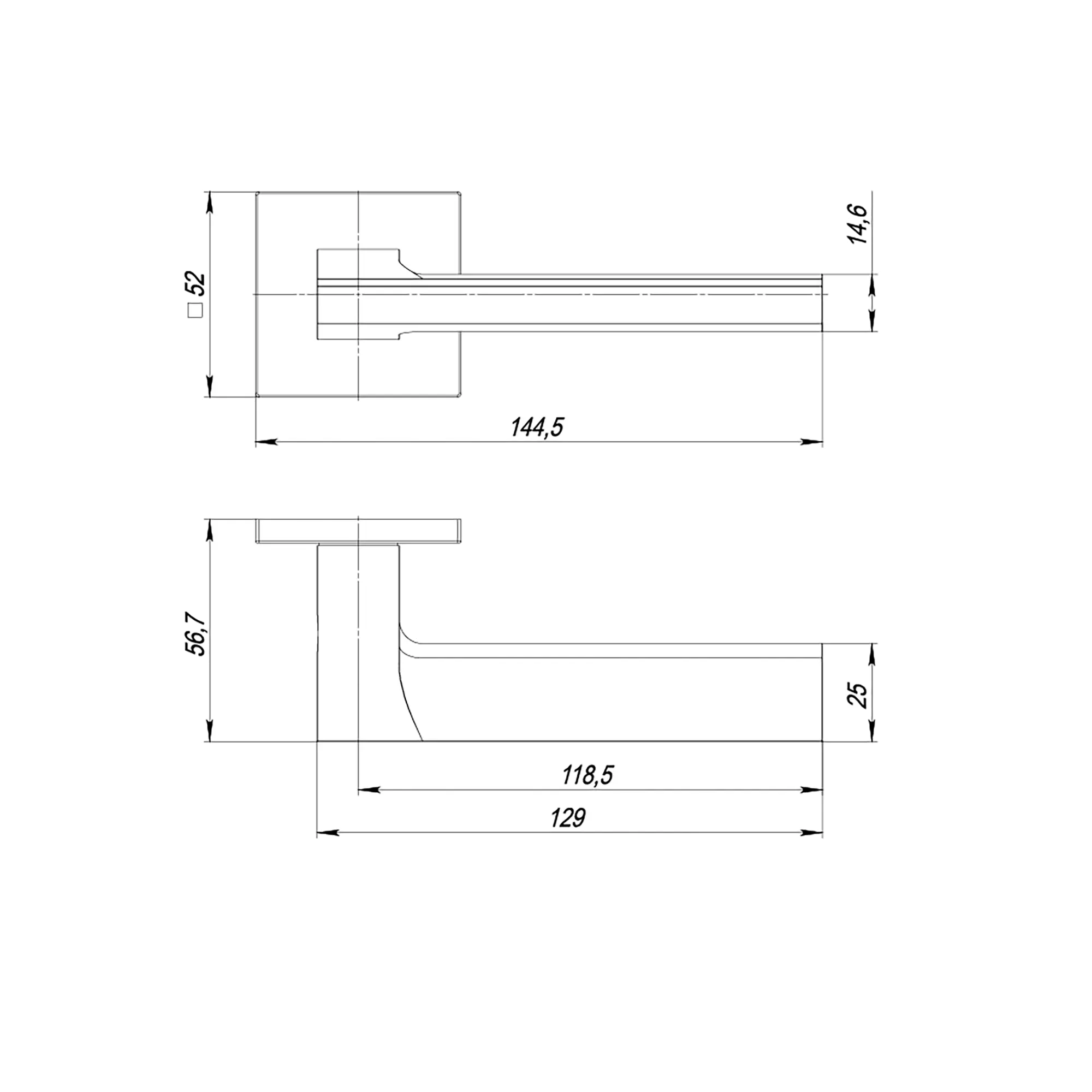 Ручка раздельная K.ARC.Q52.BLADE BL-24 черный