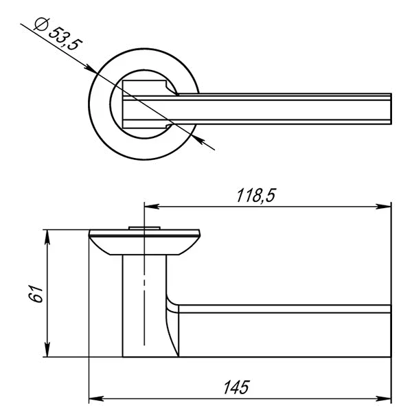 Ручка раздельная R.TL54.BLADE (BLADE TL) SSC-16 сатинированный хром
