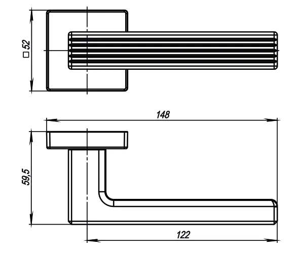 Ручка раздельная K.USQ52.LINE (LINE USQ6) SN-3 матовый никель