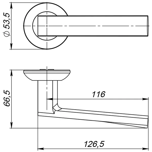 Ручка раздельная R.JR54.ERGO (ERGO JR) ABG-6 зелёная бронза