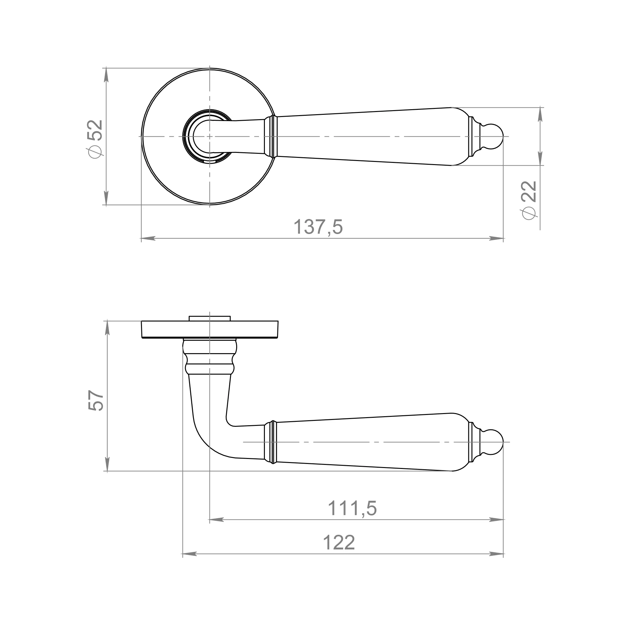Ручка раздельная R.JSR51.LUCIA BL-24 черный