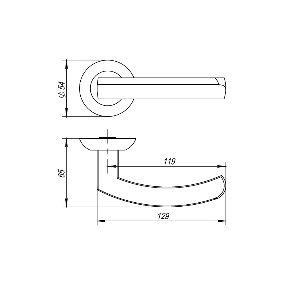 Ручка раздельная R.AR54.ALFA (ALFA AR) 140mm BL-24 черный