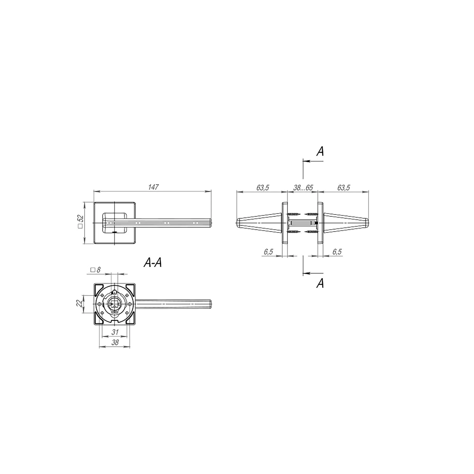 Ручка раздельная K.SL52.PRIME (PRIME SL) BL-24 черный