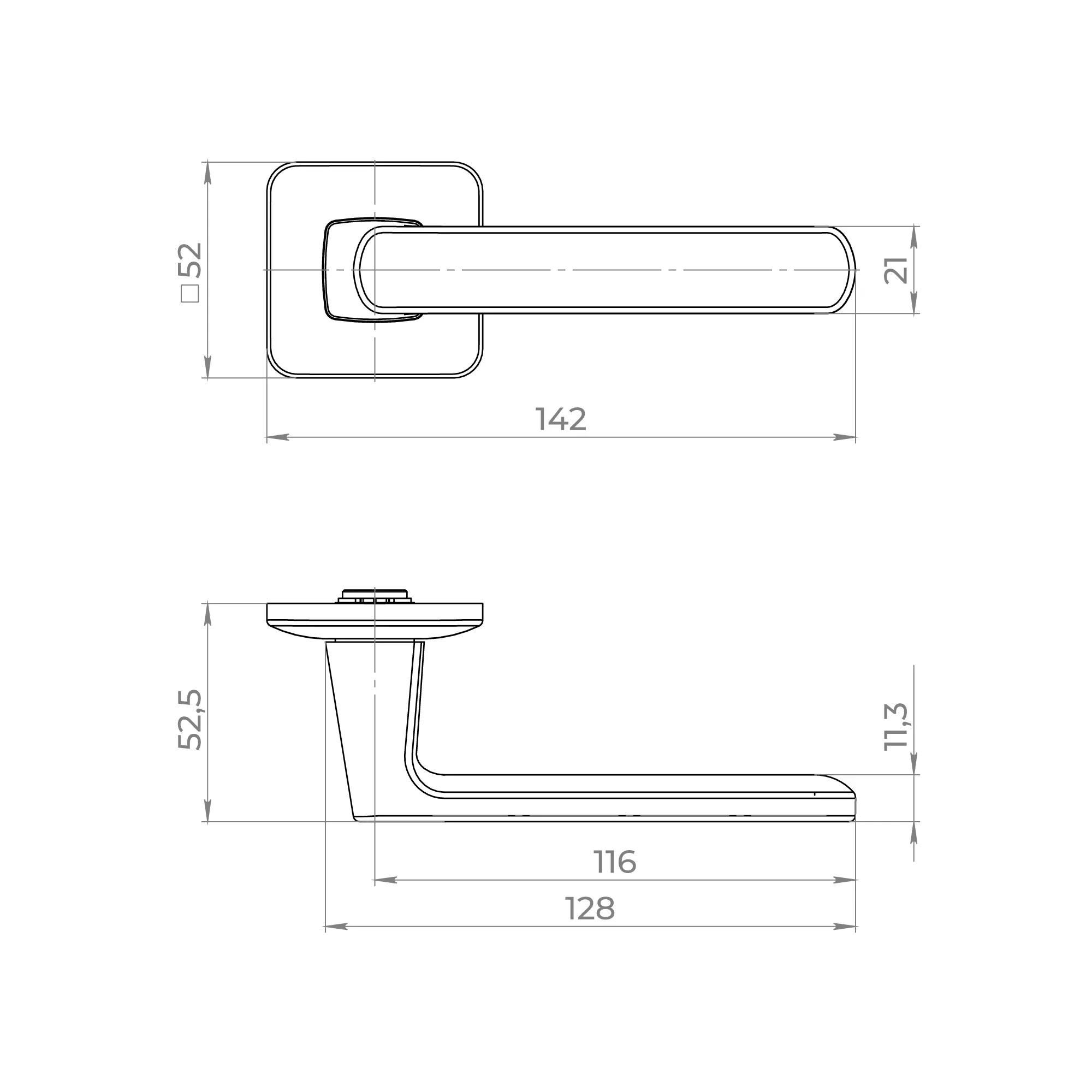 Ручка раздельная K.MD50.COMBO 140mm BL-24 черный
