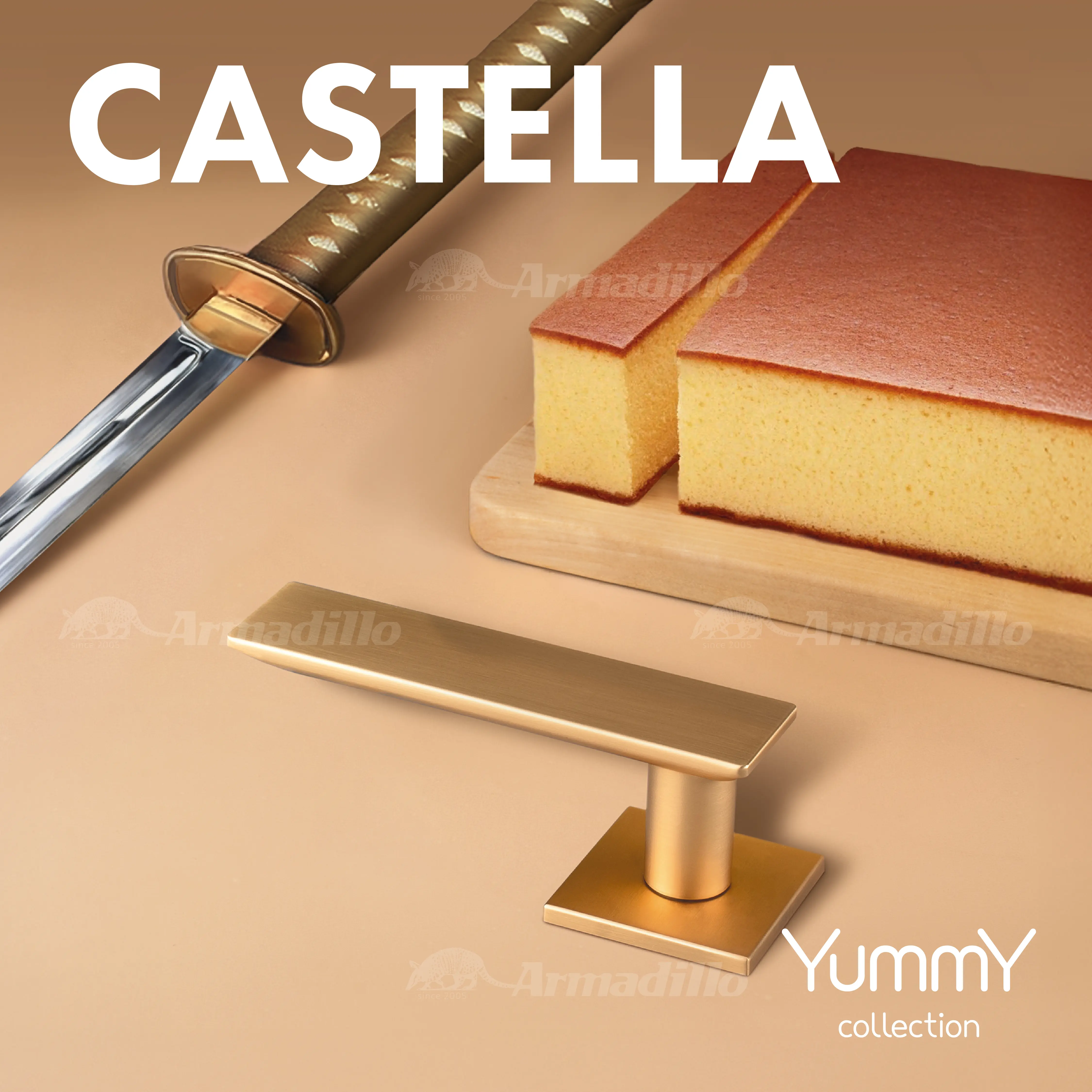 Ручка раздельная K.YM.CASTELLA FSG-39 флор. золото