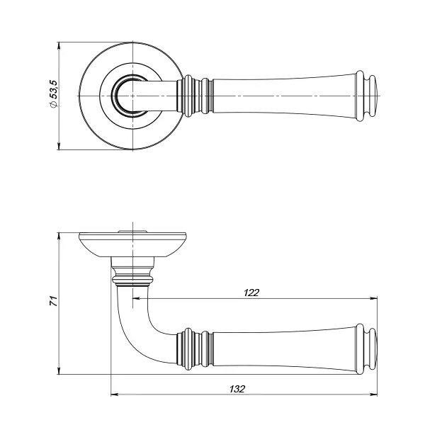 Ручка раздельная R.ZR54.SERENITY (SERENITY ZR) OB-13 античная бронза