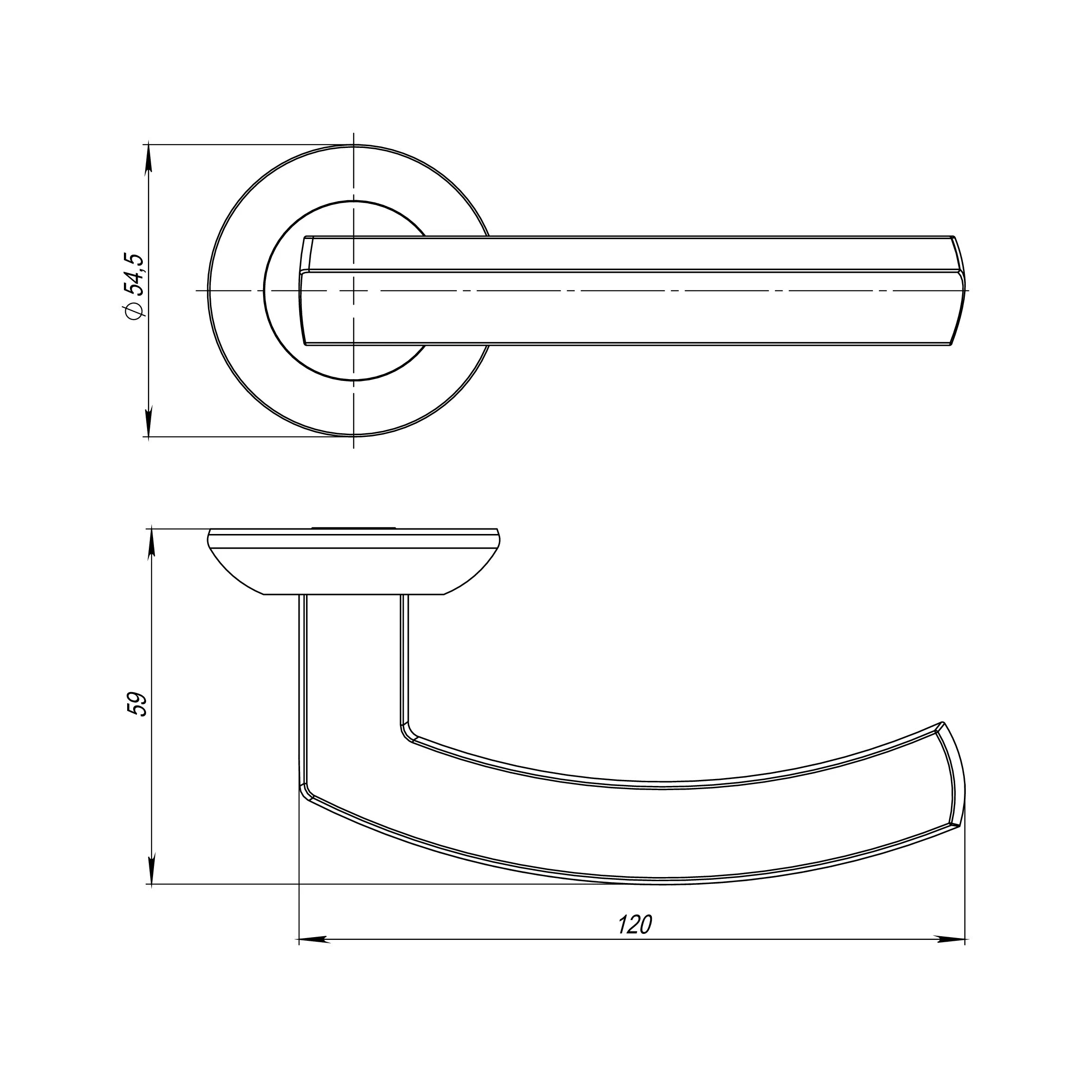Ручка раздельная R.JR54.SIGMA (SIGMA JR) SN/CP-3 матовый никель/хром 105мм