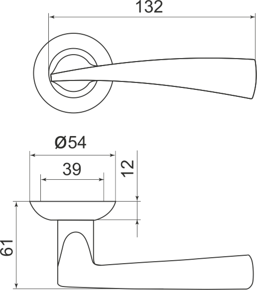 Ручка раздельная R.LD54.Columba (Columba LD80) AB/GP-7 бронза/золото