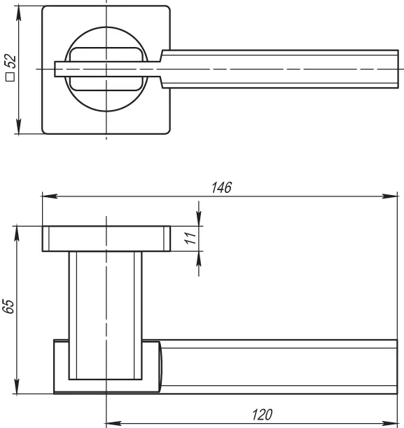 Ручка раздельная K.SQ52.TRINITY (TRINITY SQ005) SN/CP-3 матовый никель/хром