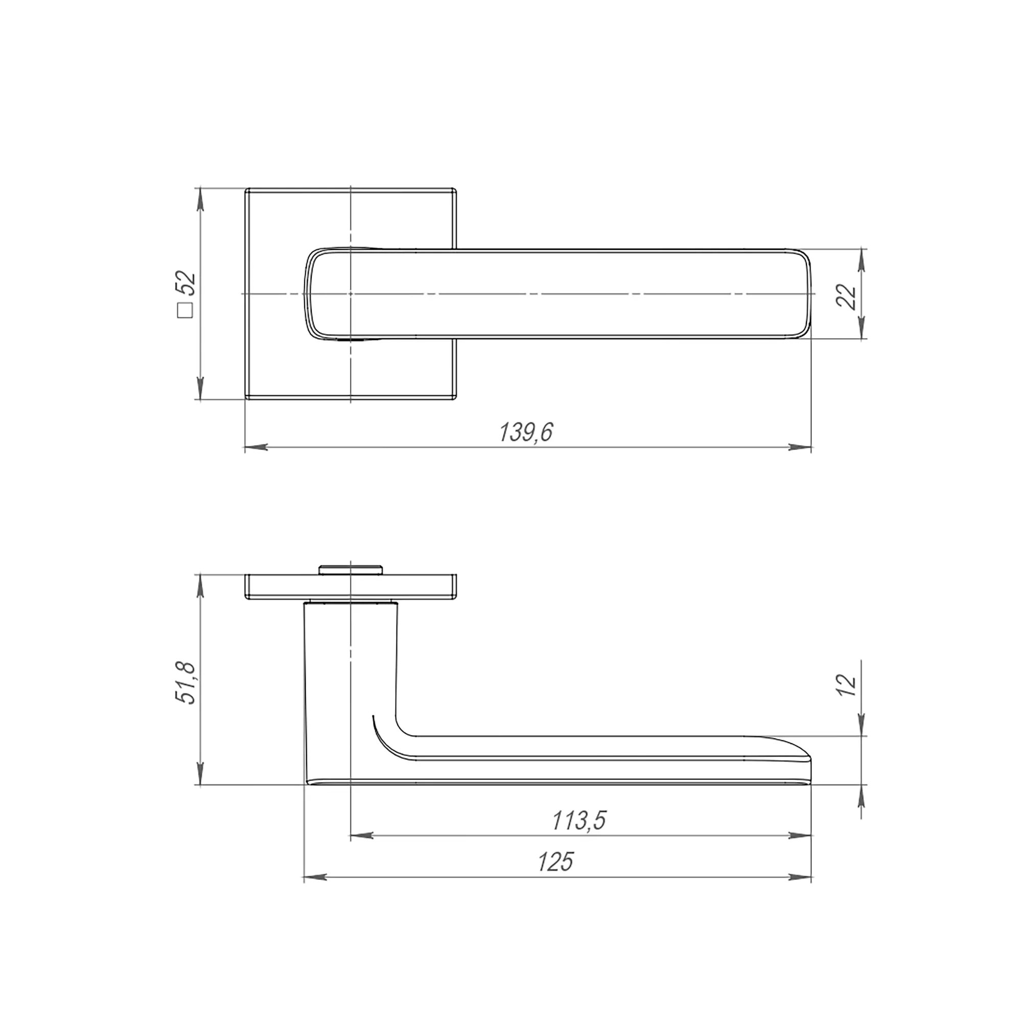 Ручка раздельная K.ARC.Q52.VIVA CP-8 хром