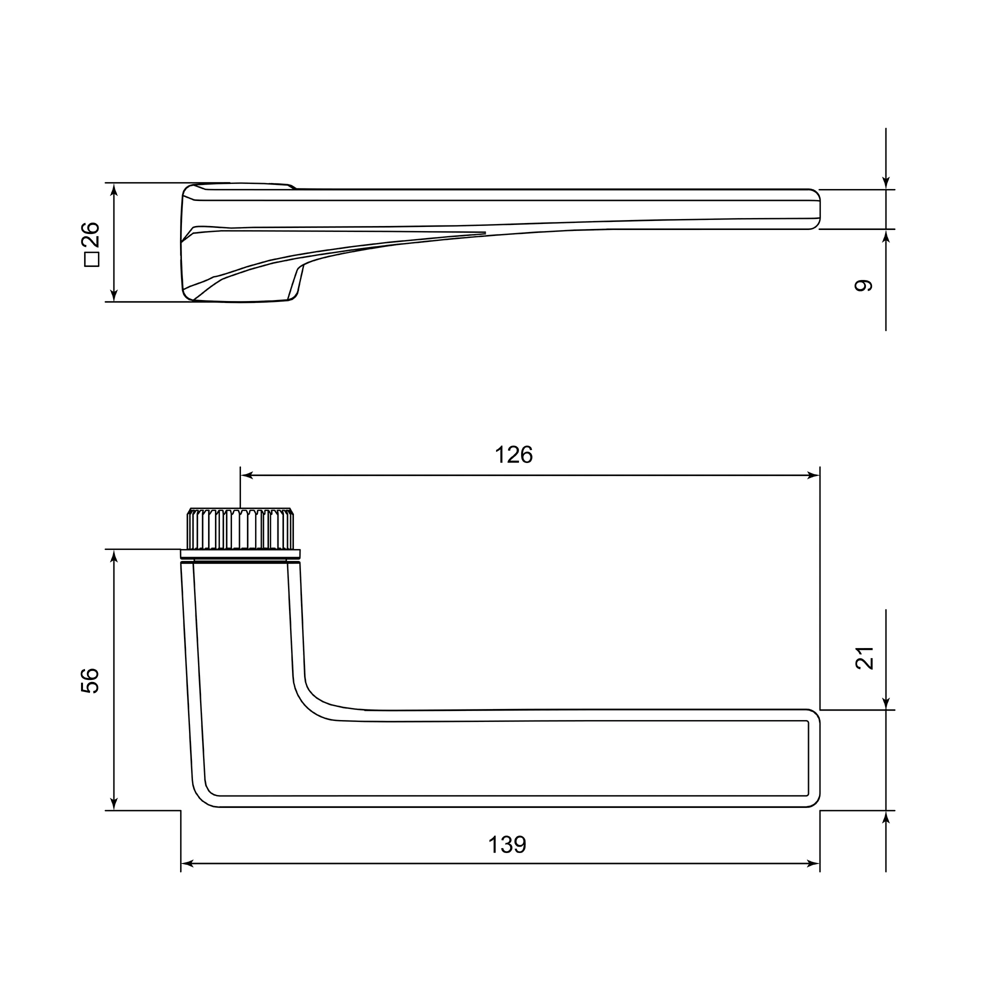Ручка раздельная K.EL.Q27.ELEN BL-24 черный