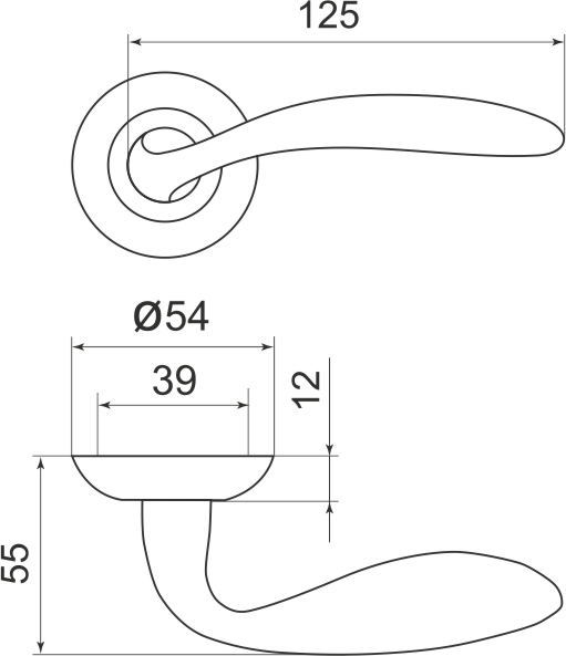 Ручка раздельная R.LD54.Virgo (Virgo LD57) SN/CP-3 матовый никель/хром