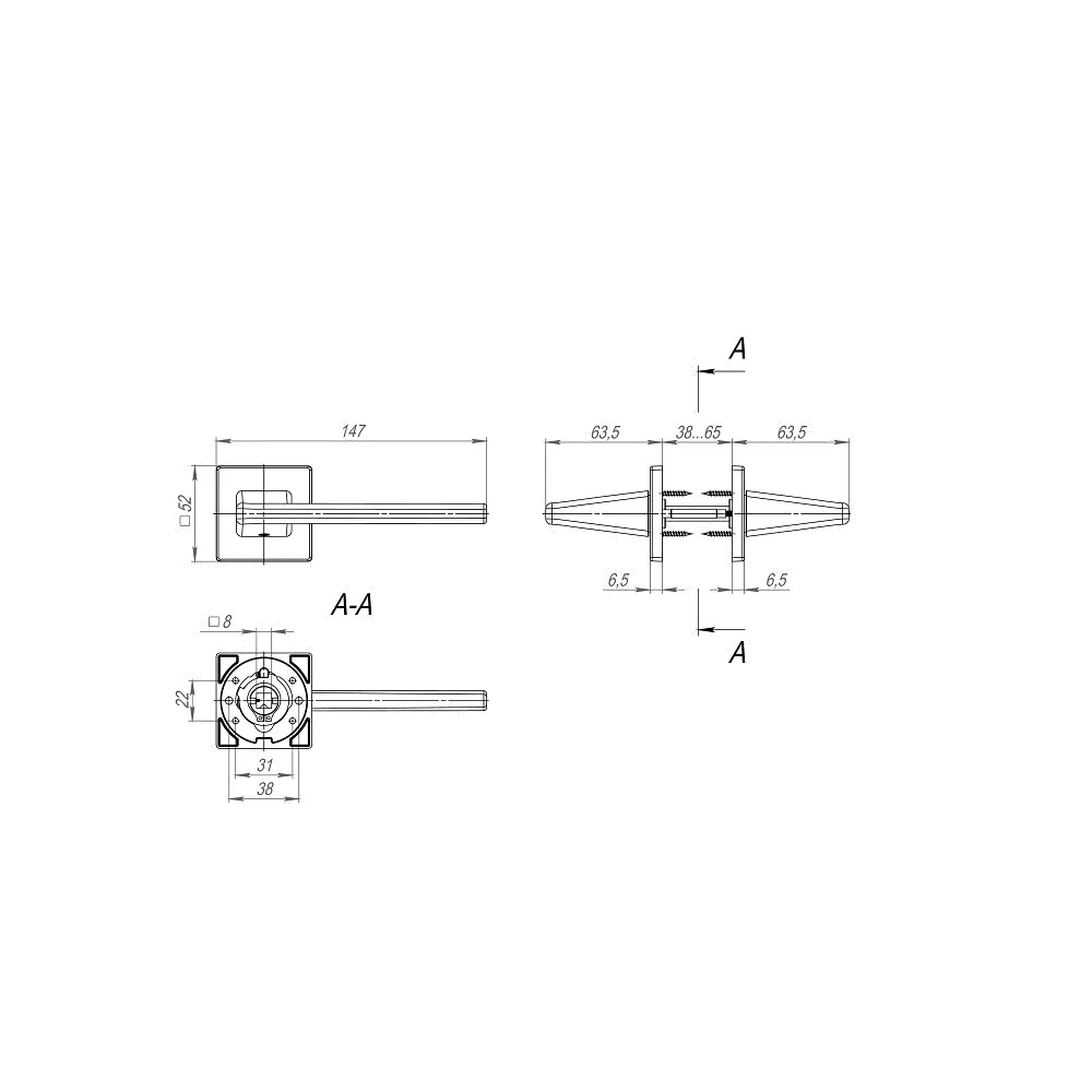 Ручка раздельная K.SL52.PRIME (PRIME SL) GR-23 графит