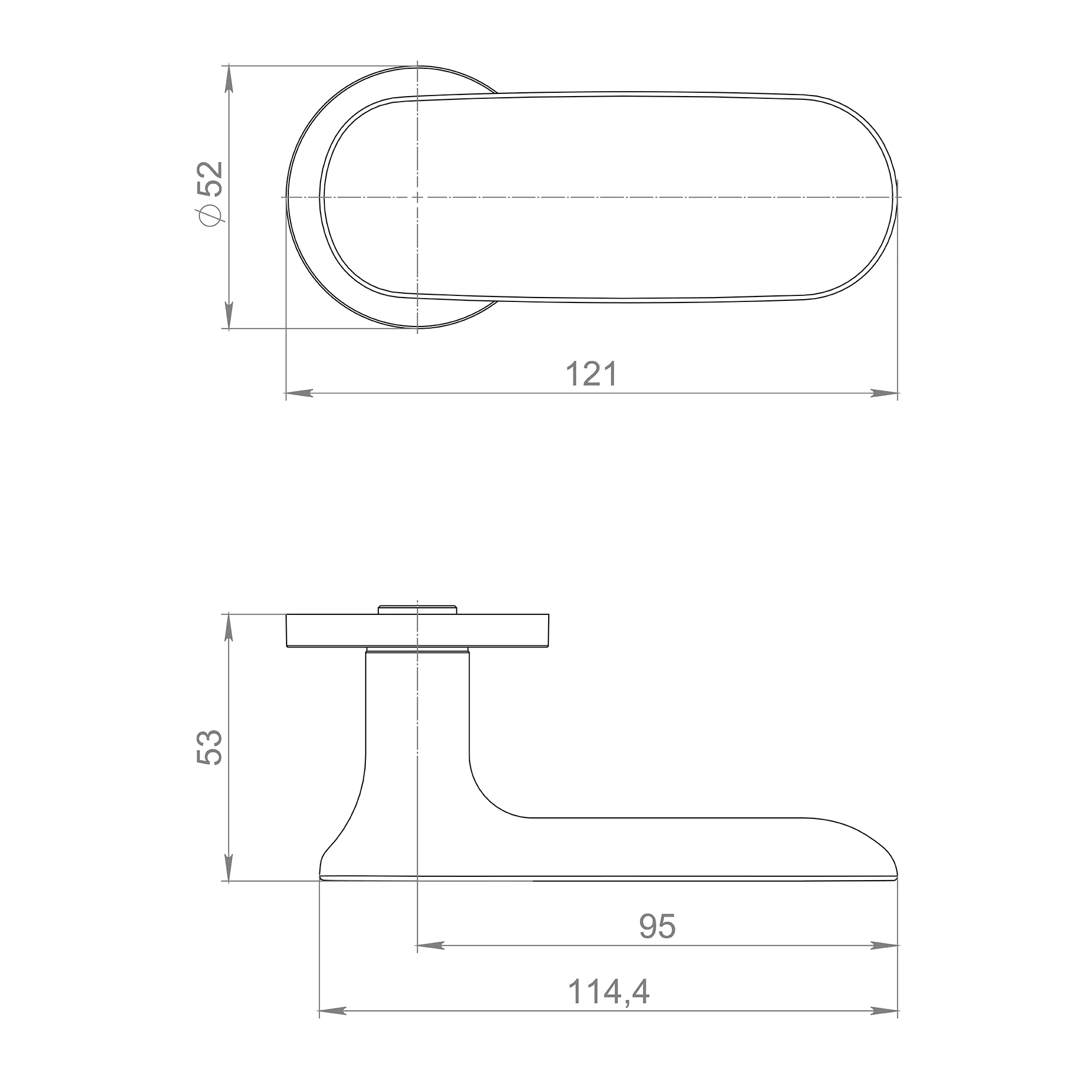 Ручка раздельная R.URS52.SOHO BL-26 черный