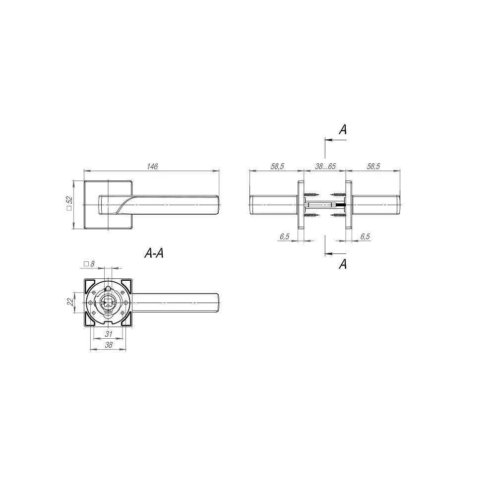Ручка раздельная K.SL52.FLY (FLY SL) SSG-39 сатинированное золото